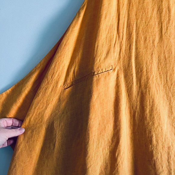 Linen Sleeveless Asymmetric Hem Tunic - Sunflower Yellow - 2X - Picture 11 of 14